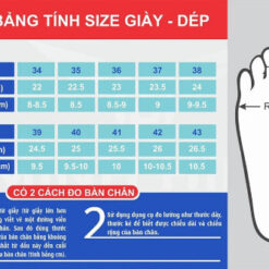 bảng size giày đá bóng