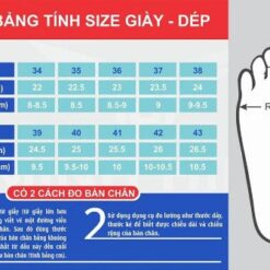 bảng size giày đá bóng