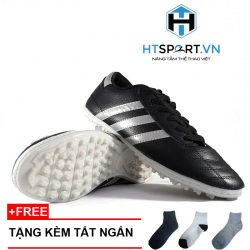 Giày Bóng Đá Wika 3 Sọc Tf Đen