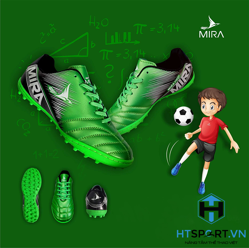 giày đá bóng mira pro xanh lá