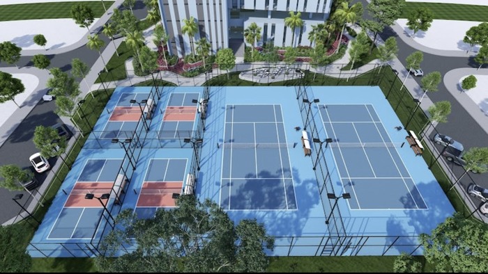 thi công sân pickleball ở Tiền Giang